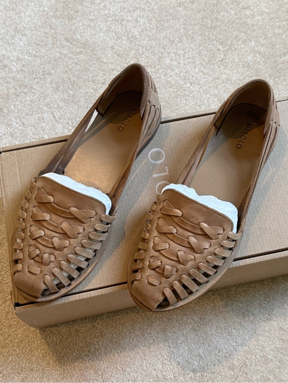 Nisolo Women’s Brown Woven Leather Loafers